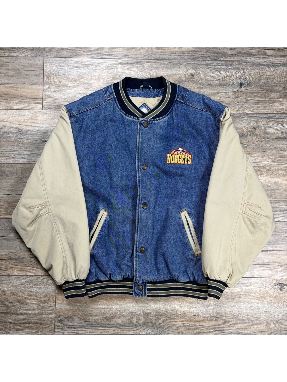 Denver Nuggets Denim Varsity Jacket
